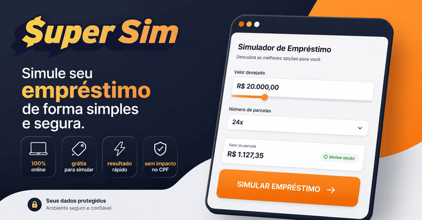 Simulador de empréstimo da SuperSim — botão para iniciar a simulação online grátis